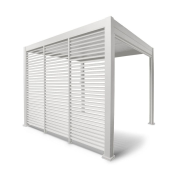 Preview: MIRADOR Lamellenwand Weiss für Pergola 300cm